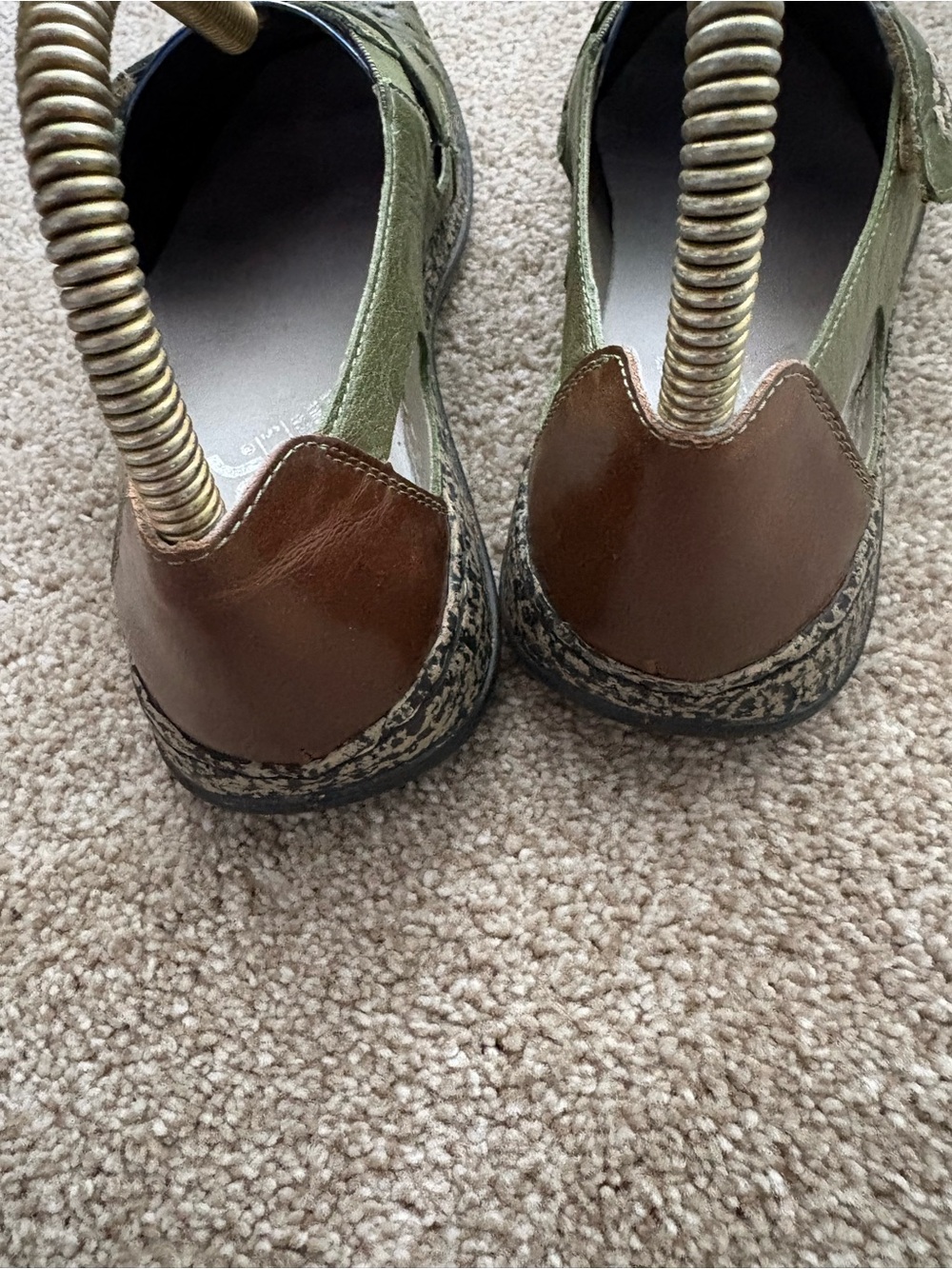 Rieker Anti-stress Green Velcro Perforated Comfort Mary Jane Flats Size 9 EU 40 - Picture 4 of 7